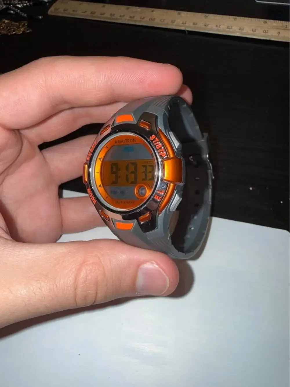 ARMITRON Pro Sport Gray and Orange Digital Watch #45/7054 Unisex (FC107-1Q4548